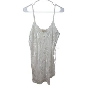 Vtg Inner Most Chemise Nightgown Size L White Satin Lace Bridal Lingerie Sexy